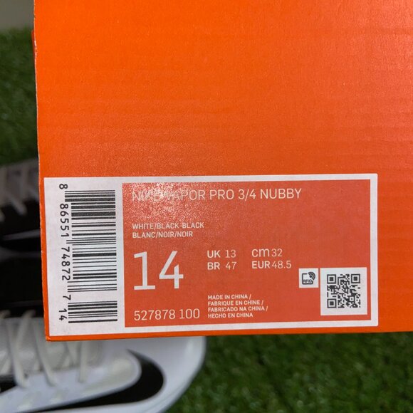 Nike Vapor Pro 3/4 Speed Football Nubby Turf Shoes Size 527878-100 BRAND NEW main image 2